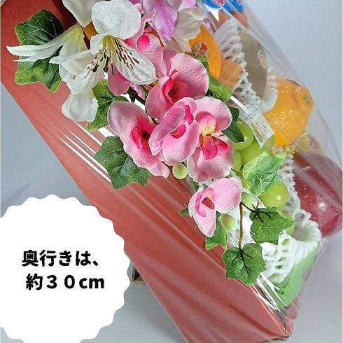 横から見た果物かご